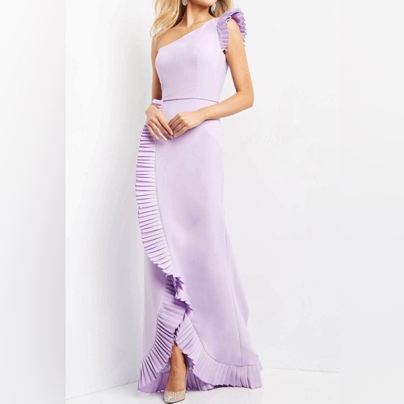 Jovani Dresses & Skirts - Lilac Gown - Jovani - Pleat-Trimmed Sheath Evening Dress Size 8